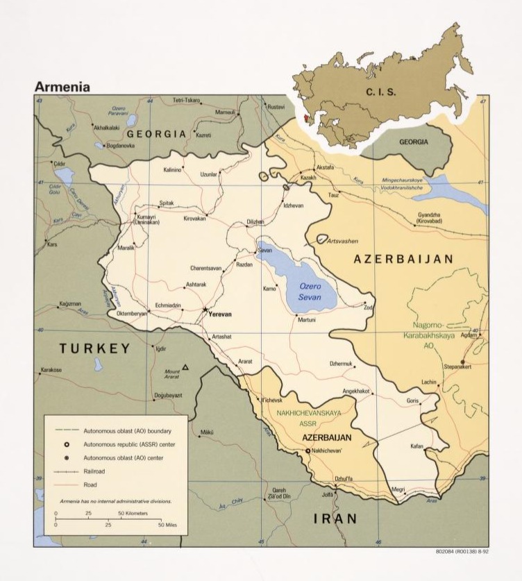 Carte de l'Armenie